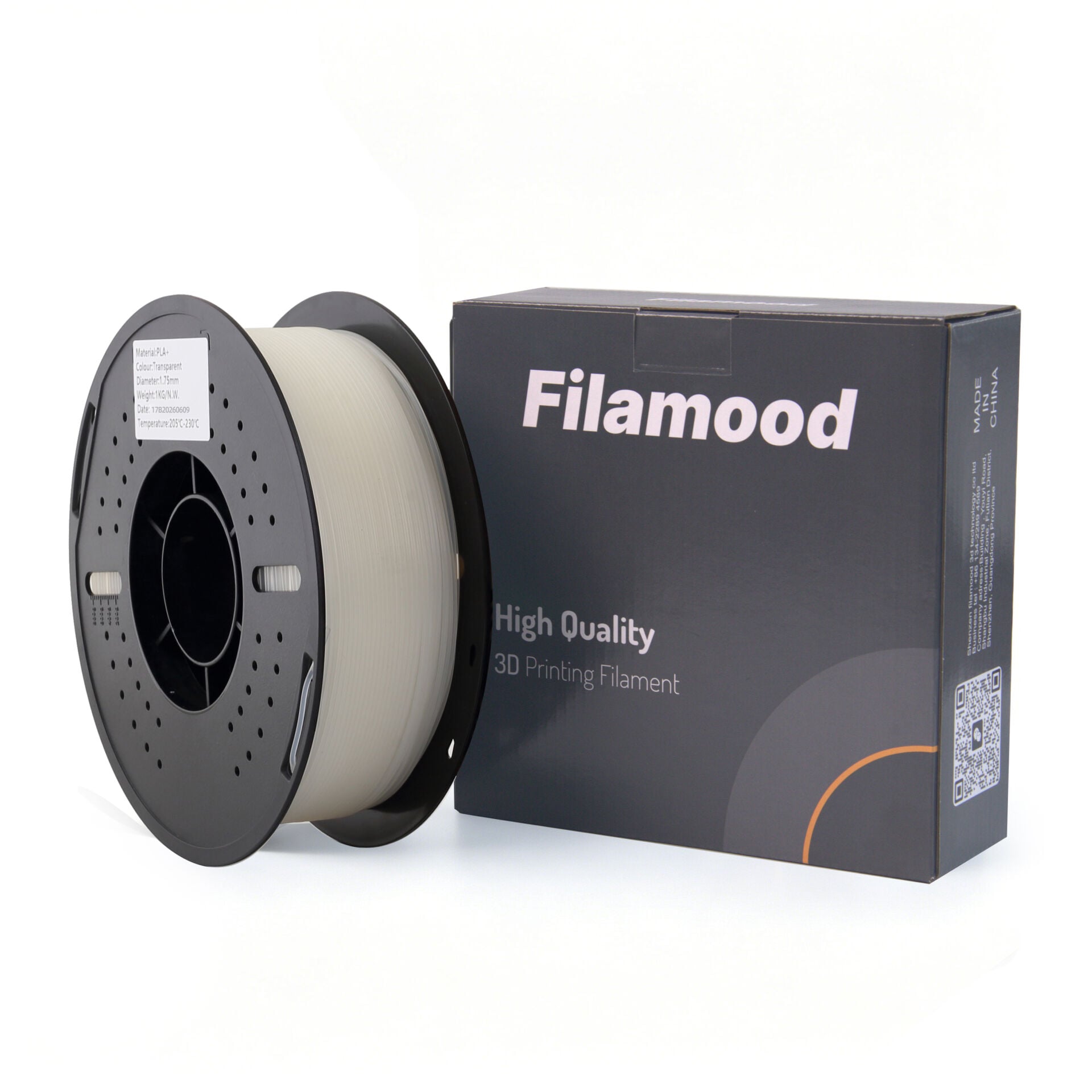Filamood PLA+ Yüksek Kaliteli Şeffaf 1.75mm 1Kg 3D Yazıcı Filamenti