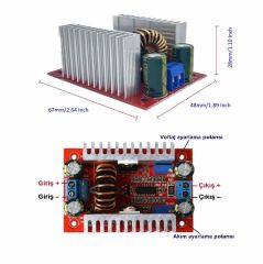 400W 15A 10-60V DC-DC Step-Up Voltaj Yükseltici Boost Modülü