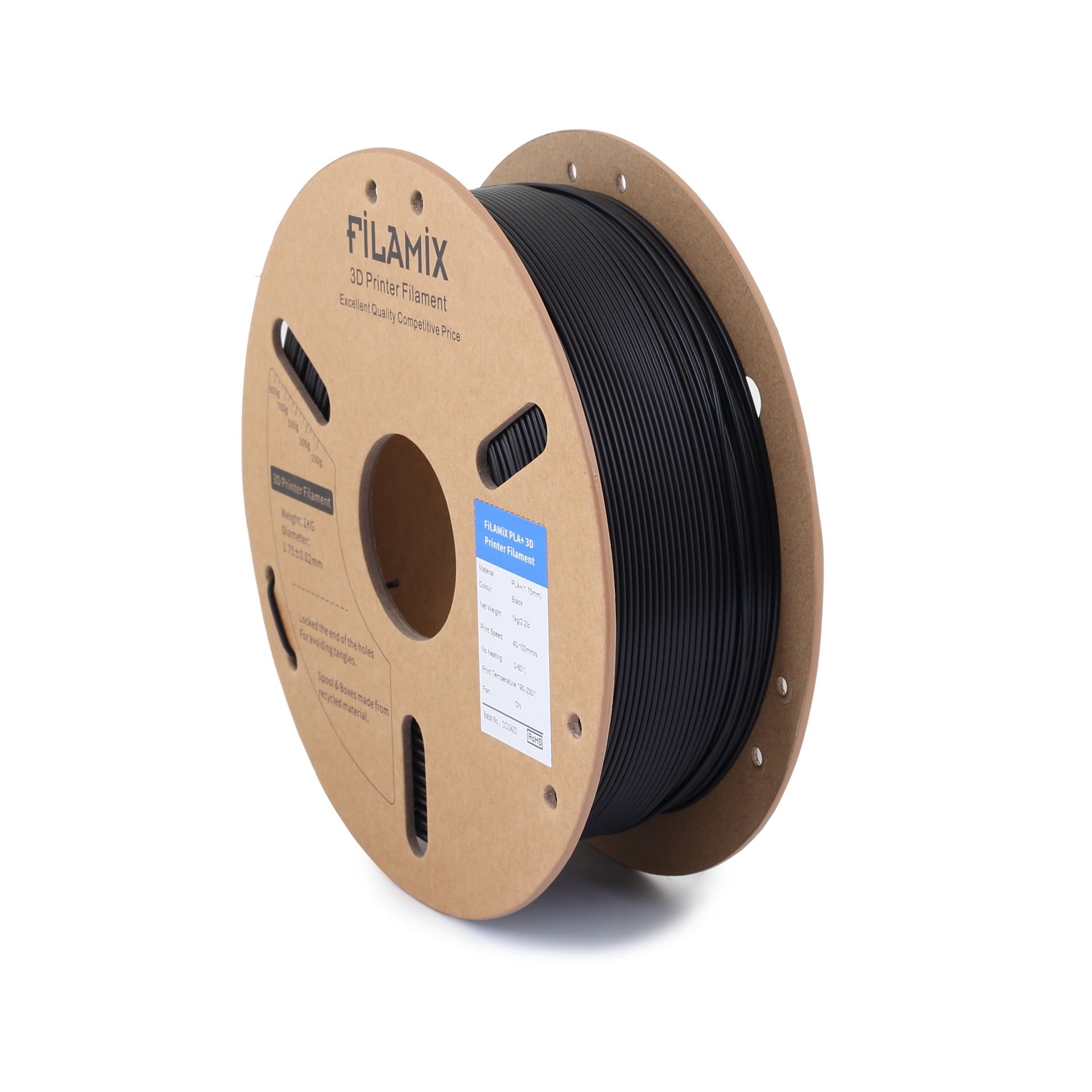 Filamix Siyah PLA+ 1kg 1.75mm Filament