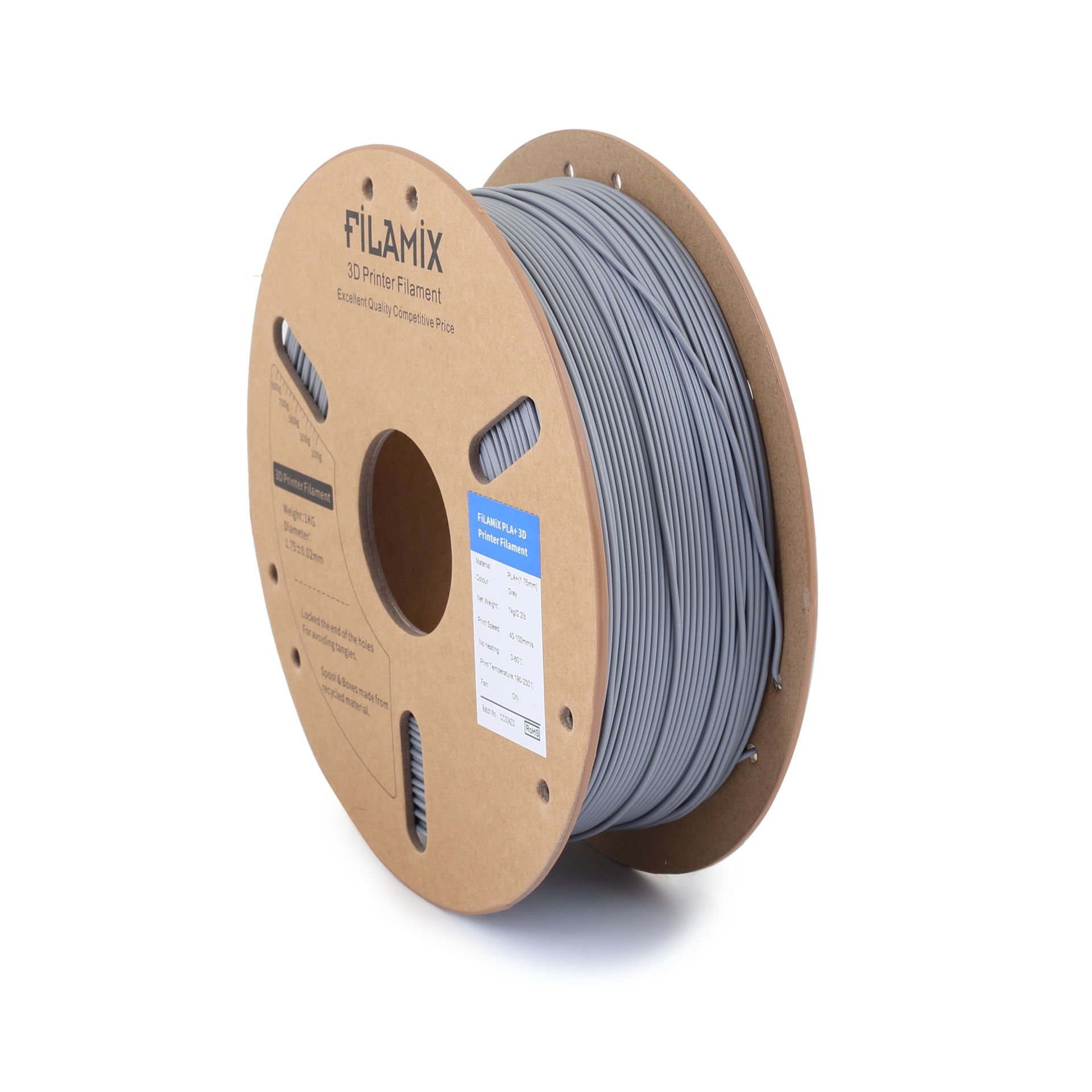 Filamix Gri PLA+ 1kg 1.75mm Filament