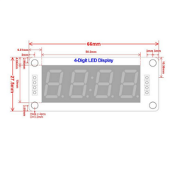 TM1637 4 Digit Led Display Saat Modülü - Mavi