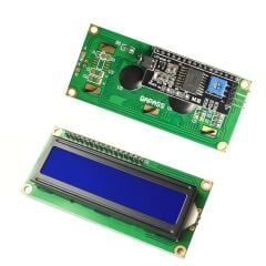 2x16 LCD - LCD1602 Mavi Ekran + IIC/I2C Arayüz Modülü