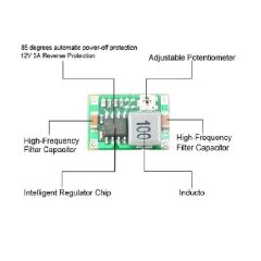 Mini360 2A DC-DC Ayarlanabilir Voltaj Düşürücü Regülatör Kartı