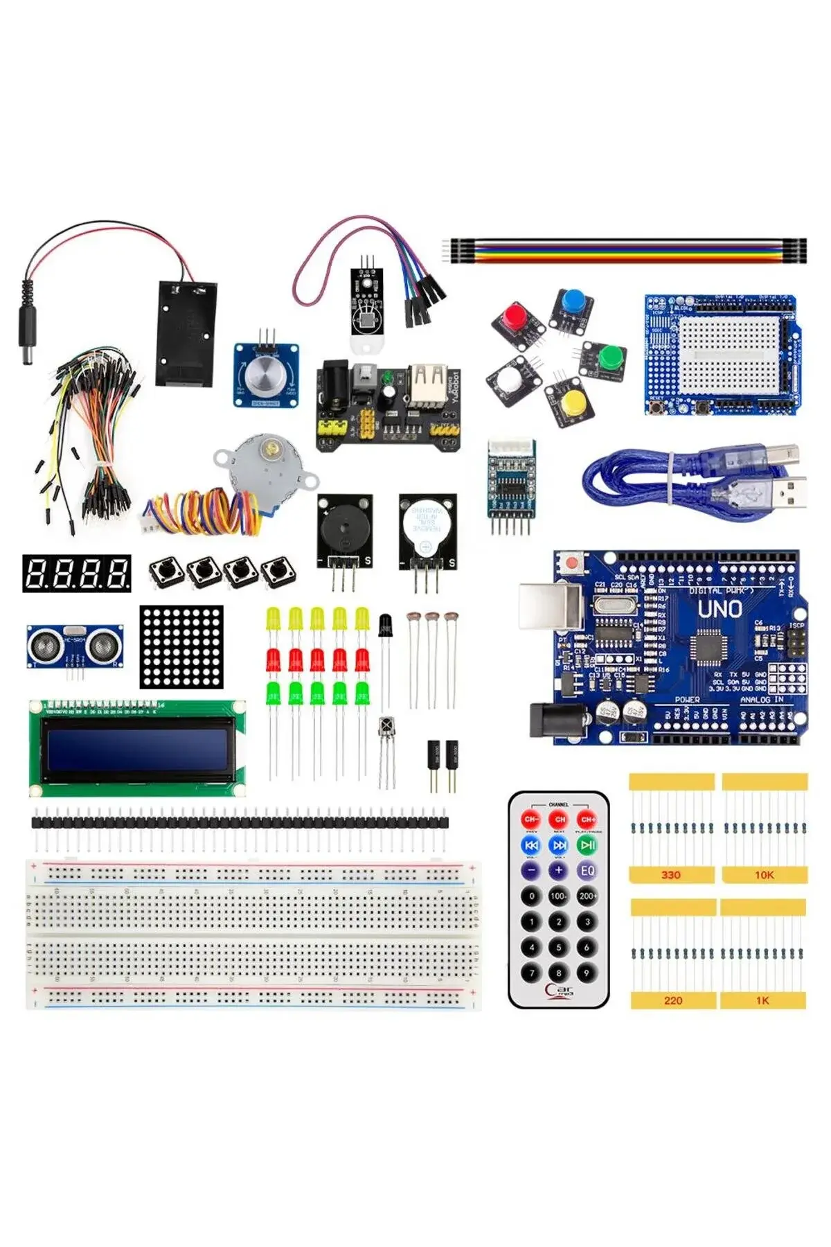 Arduino Uno R3 Full Başlangıç Seti 145 Parça 310 Adet Kutulu