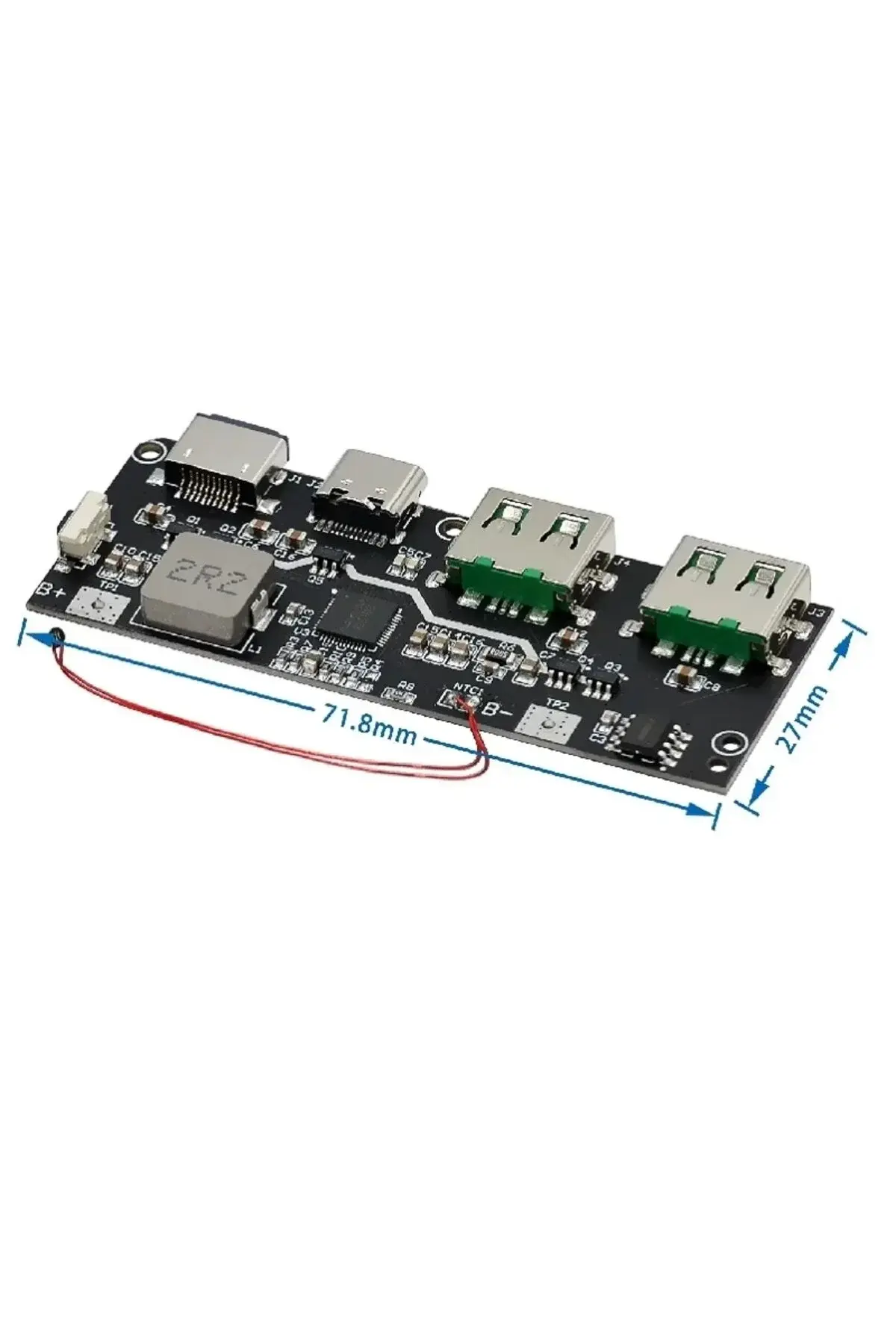 Çift USB 5V 22.5W Led'li Micro Type-C Powerbank Hızlı Şarj Modülü