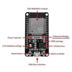 ESP32-WROOM-32 32S WiFi Bluetooth Çift Çekirdekli Geliştirme Kartı CP2102