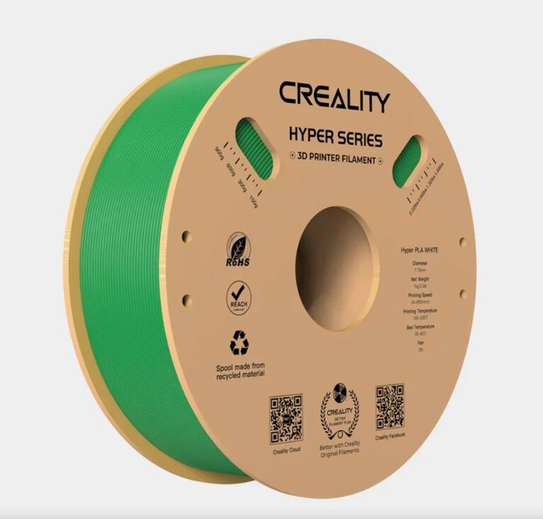 Creality Hyper PLA Yeşil 1.75mm 1Kg 3D Yazıcı Filamenti Yüksek Hızlı Baskı PLA