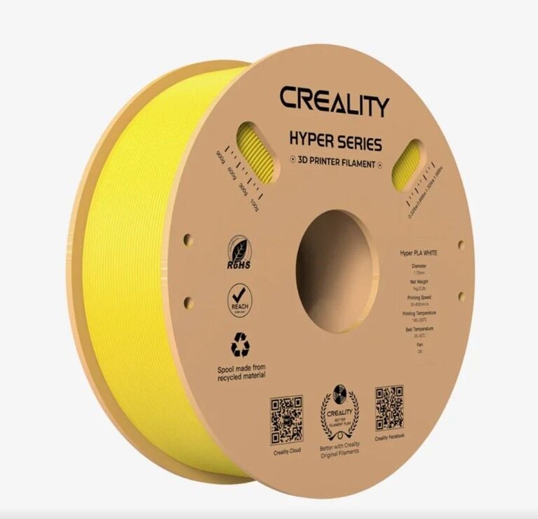 Creality Hyper PLA Sarı 1.75mm 1Kg 3D Yazıcı Filamenti Yüksek Hızlı Baskı PLA